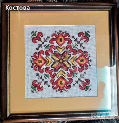 Национални щевици в рамка. Български шевици. Ръчна бродерия. Български сувенир. Кукер, снимка 4 - Пана - 36036923