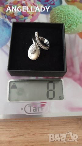  Сребърен комплект със седеф и циркони ., снимка 4 - Бижутерийни комплекти - 41979220