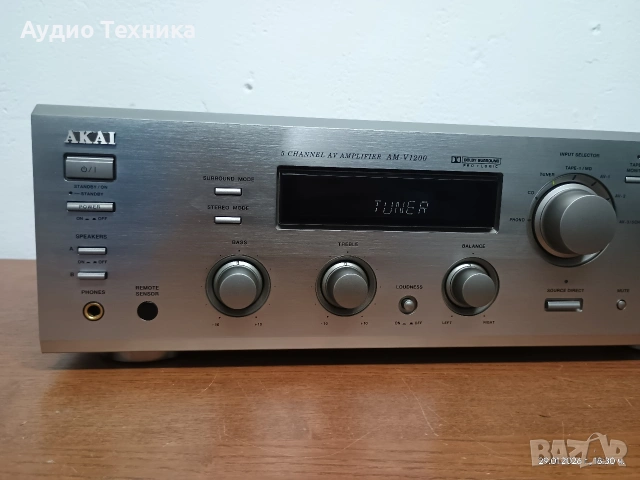 5 канален ресивър AKAI AM-V1200. Перфектен! Супер звук! Изпращам видео. , снимка 4 - Ресийвъри, усилватели, смесителни пултове - 53291029