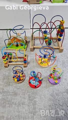 Лот дървени спирали Монтесори за малкото дете