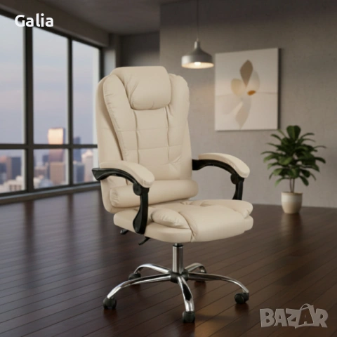 Ергономичен офис стол с лумбална опора от еко кожа, снимка 4 - Столове за офис - 53717320