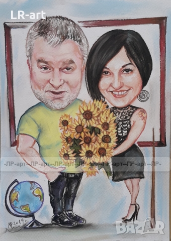 КАРИКАТУРИ,  ШАРЖ с пастели и моливи,ръчно рисувани  от снимка по ваш избор., снимка 7 - Картини - 36074806