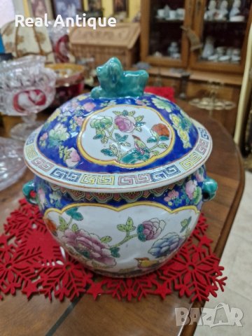 Уникална рядка антикварна колекционерска китайска купа , снимка 3 - Антикварни и старинни предмети - 42210962
