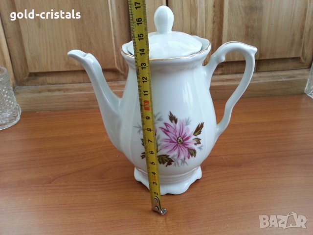 Стар български порцелан кана чайник, снимка 2 - Антикварни и старинни предмети - 36051815