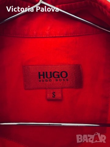 Червена риза HUGO BOSS оригинал, снимка 3 - Ризи - 41561555