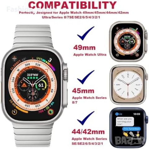 Нова Каишка за Apple Watch за жени и мъже iwatch Неръждаема стомана Подарък, снимка 6 - Каишки за часовници - 42254259