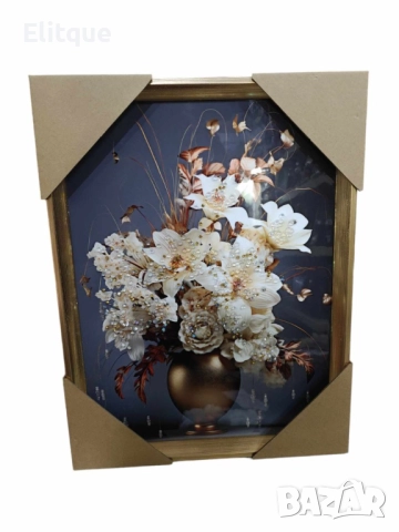 Вълнуваща картина с нежна ваза и разцъфнали цветя, снимка 2 - Други стоки за дома - 52894829