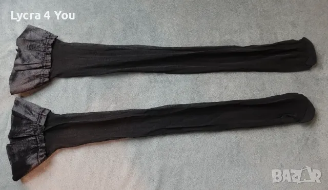 Черни чорапи без силикон, с черен ръб и пета S/M, снимка 1