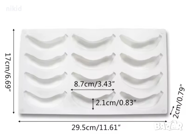 12 голям 3D банан силиконов молд форма фондан шоколад гипс свещ мус десерти, снимка 2 - Форми - 51528674