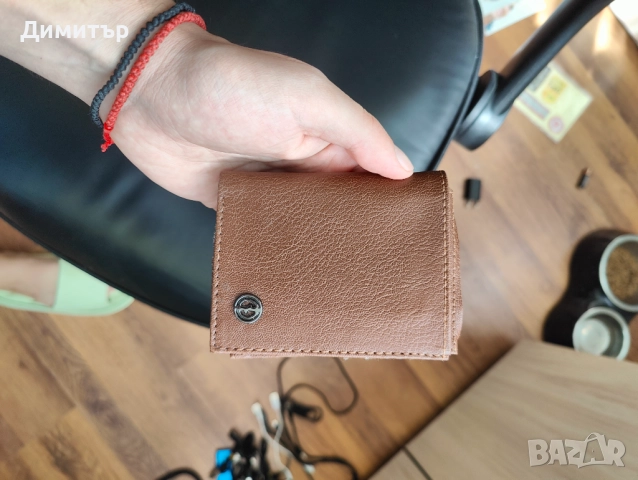 Чисто ново мъжко кяфяво портмоне DeFacto (унисекс) 