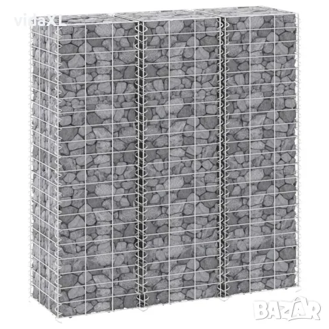 vidaXL Габиони повдигнати лехи, 3 бр, 30x30x100 см, желязо, снимка 4 - Саксии и кашпи - 56146229