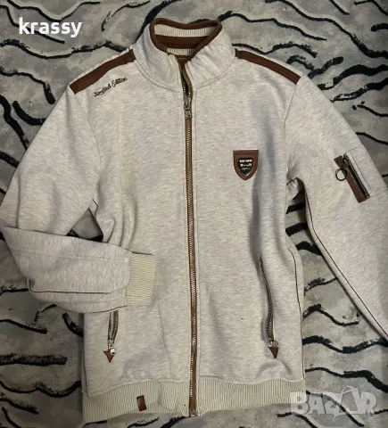 Дебел мъжки суичър с качулка и цип (размер М), снимка 1