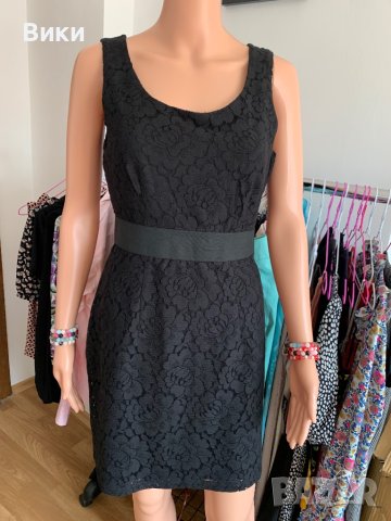HM черна рокля от дантела размер S, снимка 2 - Рокли - 40819595
