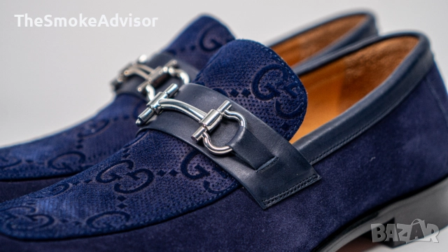 Мъжки обувки Gucci Jordy Guccissima от велур, снимка 4 - Официални обувки - 52170719