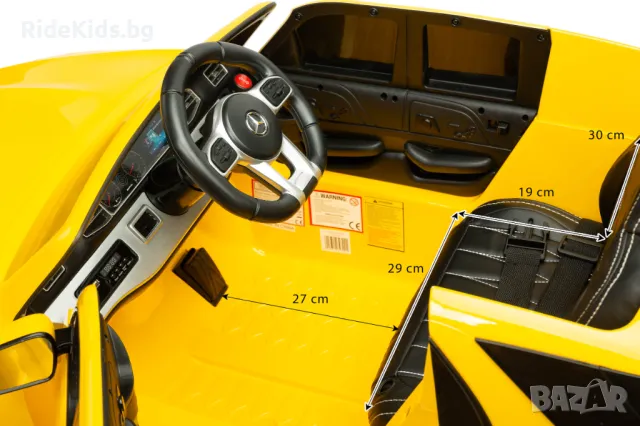 Луксозен детски акумулаторен джип MERCEDES W166 – Жълт, с дистанционно и LED светлини, снимка 3 - Детски велосипеди, триколки и коли - 50099674