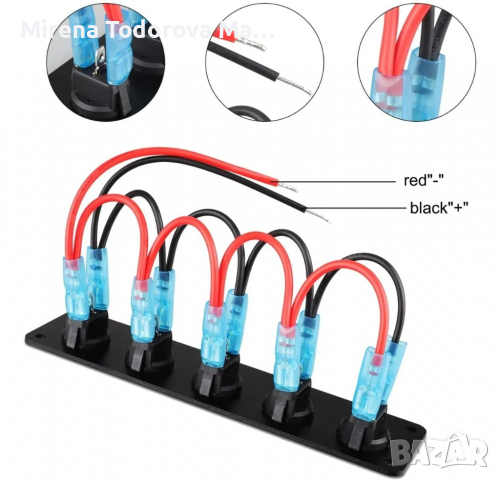 5-групови сини LED единични светлинни превключватели, могат да управляват електрическото оборудване , снимка 2 - Аксесоари и консумативи - 36296618