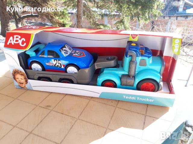 Голям камион с ремарке и кола - Dickey Toys ABC Teddy Trucker 60 см , 12м+, снимка 4 - Игри и пъзели - 36095767