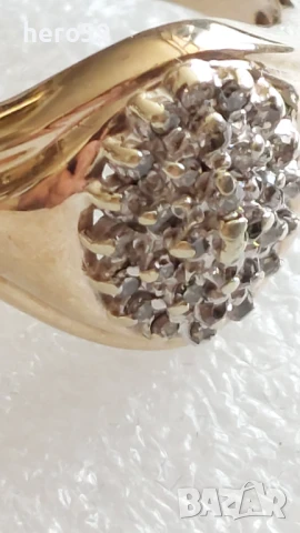 Руски златен пръстен 56 проба с диаманти, снимка 8 - Пръстени - 51221626