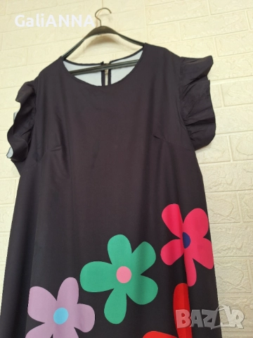 СТРАХОТНА РОКЛЯ/ТУНИКА ЕФЕКТЕН ДЕСЕН 3XL-4XL, снимка 2 - Рокли - 51637035