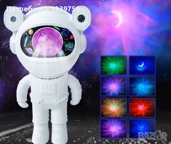 Лампата Астронавт с 12 различни светлинни, снимка 2 - Настолни лампи - 48091407