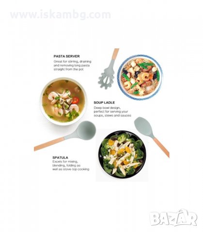 КОМПЛЕКТ ОТ 12БР СИЛИКОНОВИ КУХНЕНСКИ ПРИБОРИ С МЕТАЛНА ПОСТАВКА - КОД 2776, снимка 13 - Прибори за хранене, готвене и сервиране - 33918795