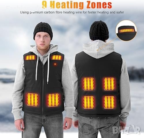 Ново електрическо поларено яке без ръкави Отопляема жилетка грейка за тяло, снимка 2 - Якета - 42535730