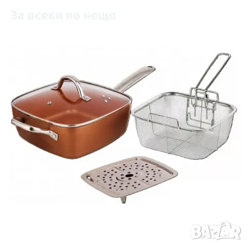 ✨Тиган с капак Oliver Voltz OV51319H4, 24 х 24 х9.5 см., 4.3 л., Квадратен, С кошница, снимка 1