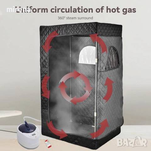 Сауна Преносима парна Сгъваема кабина 1000 W дистанционно палатка, снимка 2 - Други - 53297600