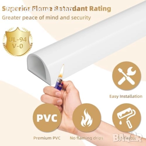 Нов Органайзер за кабели 2 метра – скриване на един кабел, лесен монтаж, снимка 3 - Други стоки за дома - 51681165