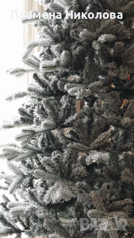 Изкуствена елха K r i n g Melbourne,  Цялата заснежена с метална стойка., снимка 5 - Декорация за дома - 52634989