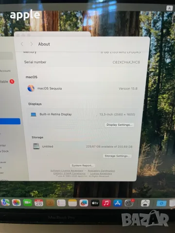 13" MacBook Pro A1989 Touch(Mid-2018)-i5/8GB/256GB, снимка 10 - Лаптопи за работа - 56251007