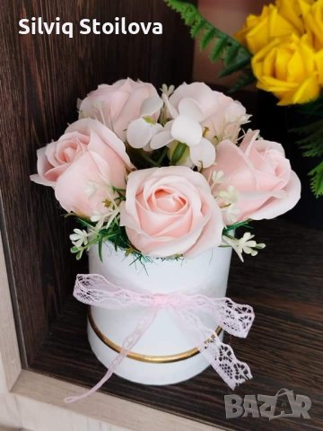 Нежни букети със сапунени цветя , снимка 13 - Подаръци за жени - 39644069