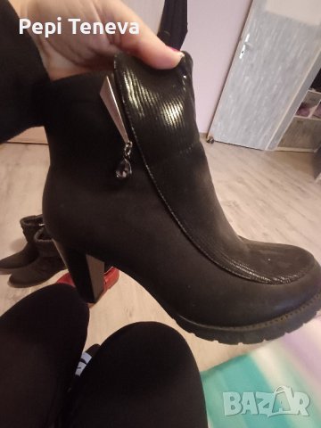 зимни ботушки с токчета 5 см..., снимка 8 - Дамски ботуши - 44371697