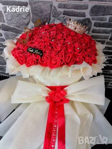 вечен букет 101🌹👑 човешки размер , снимка 6 - Романтични подаръци - 55849475