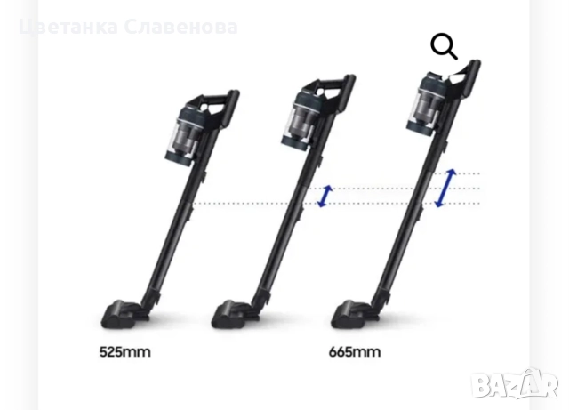 Безкабелна  прахосмукачка  Samsung VS20B95C43W/WD 210 W, снимка 9 - Прахосмукачки - 52237680
