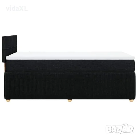 vidaXL Боксспринг легло с матрак, черно, 90x200 см, плат, снимка 5 - Спални и легла - 56146945