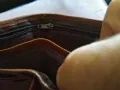 Портфейл от соца кафяв  естествена кожа като нов 125х110мм вътрешен цип, снимка 10