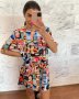 Цветна туника - рокля с корици на списания, снимка 1 - Рокли - 41334346