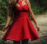 Дамска червена рокля Л размер, снимка 1 - Рокли - 38777154