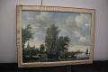 Картина репродукция / канава/ Salomon van Ruysdael - Rivierlandschap met veerpont (1649), снимка 1 - Картини - 44562287