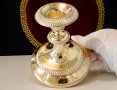Английски посребрен свещник 11 см. , снимка 1 - Антикварни и старинни предмети - 42626350