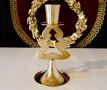Бронзов свещник Елха,позлата. , снимка 5
