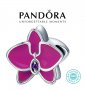 Талисман Pandora Пандора сребро 925 Purple Orchid Orchid. Колекция Amélie, снимка 1 - Гривни - 39557532