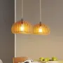 Дървена стенна лампа ArcoMead с ръчно плетен ратанов абажур, снимка 8