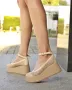 Обувки на платформа - бежови - FG10, снимка 1