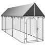 vidaXL Дворна клетка за кучета с покрив, 400x100x150 см(SKU:171497