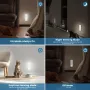 4 броя USB вътрешни акумулаторни LED лампи, сензор за движение, плавно димиране с 3 цветни светлини, снимка 2