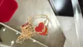 Van Cleef & Arpels VCA Rose Gold Red Carnelian Sweet Heart Дамска Гривна, снимка 7