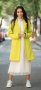 Спортно-елегантно палто в цвят лимон с полувталена линия., снимка 1 - Палта, манта - 44403133