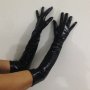 Дамски дълги ръкавици имитация на кожа - код 10421, снимка 1 - Ръкавици - 44306862